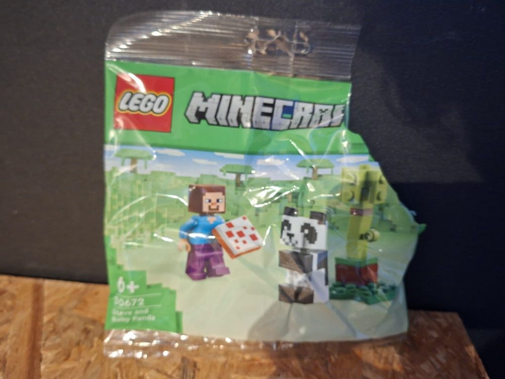 Mincraft Steve and Baby Panda